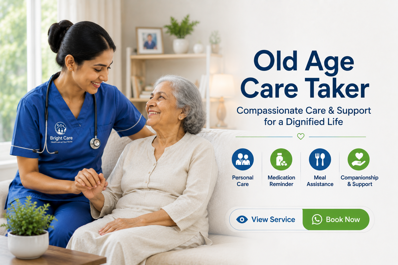 Professional Old Age Care Taker Services in Lucknow